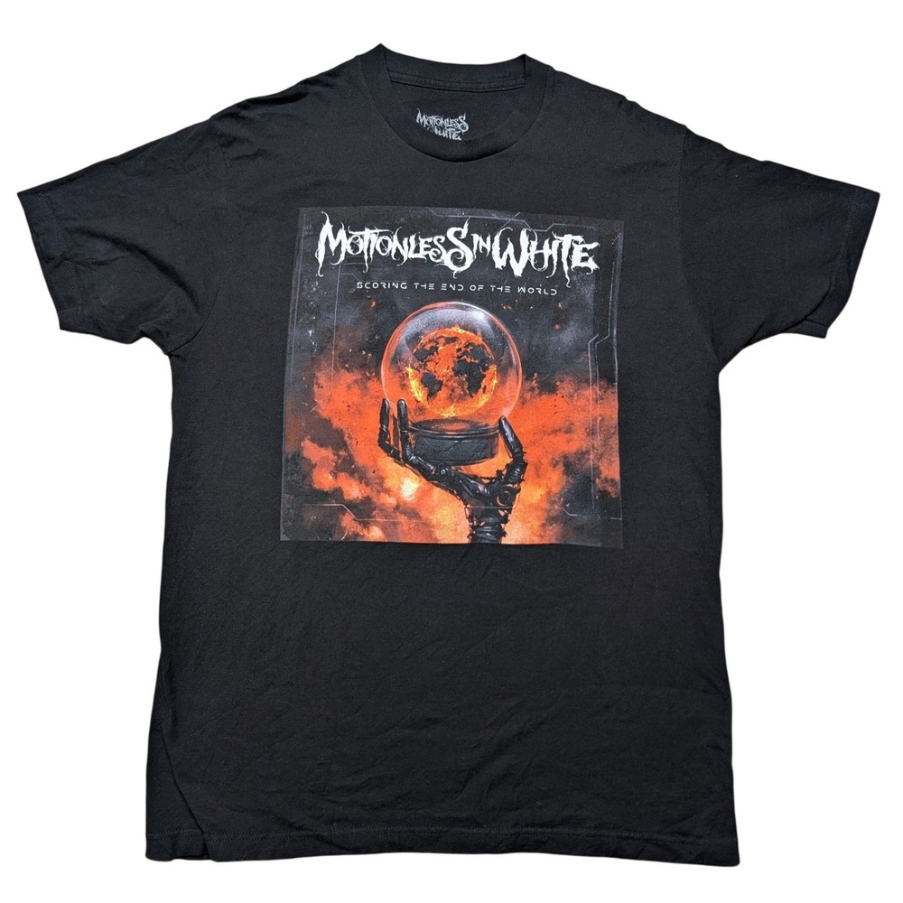 Motionless in White Large Black Short Sleeve Graphic Tee‎ Shirt Band Merch GLOBE